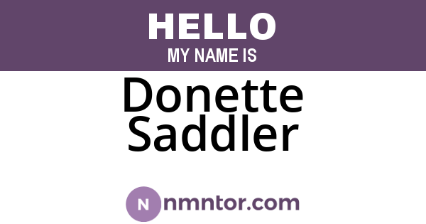 Donette Saddler