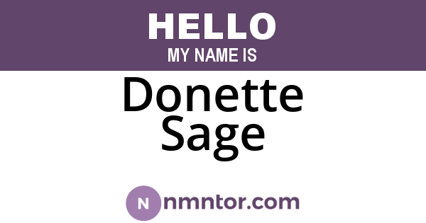 Donette Sage