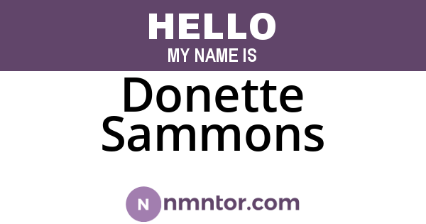 Donette Sammons