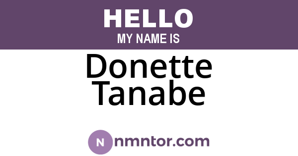 Donette Tanabe