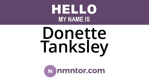 Donette Tanksley