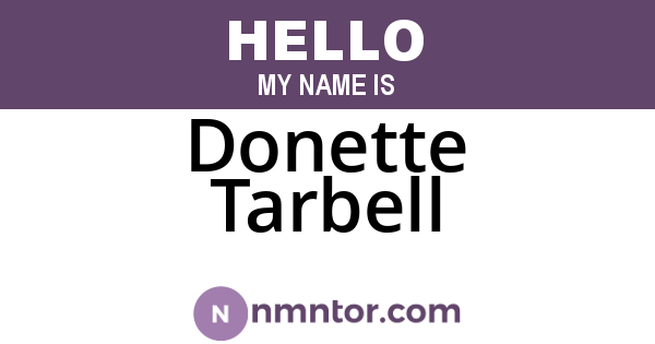 Donette Tarbell