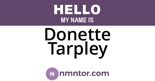 Donette Tarpley