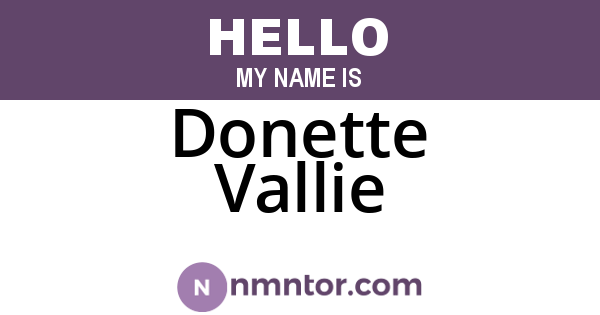 Donette Vallie