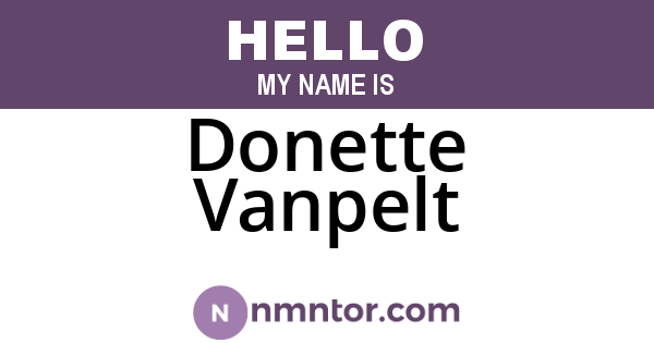 Donette Vanpelt