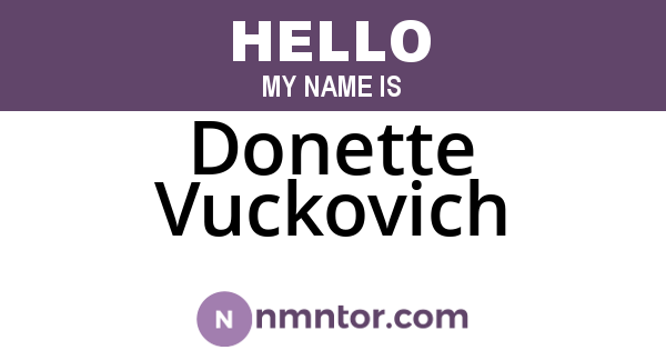 Donette Vuckovich