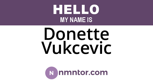 Donette Vukcevic