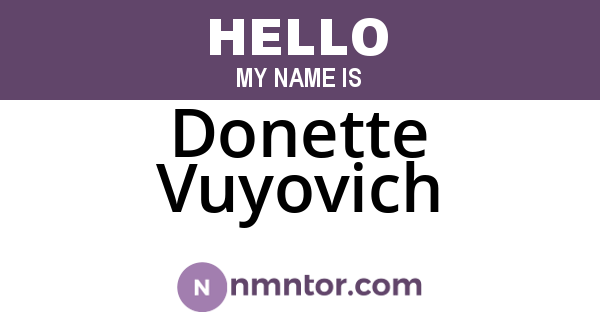 Donette Vuyovich