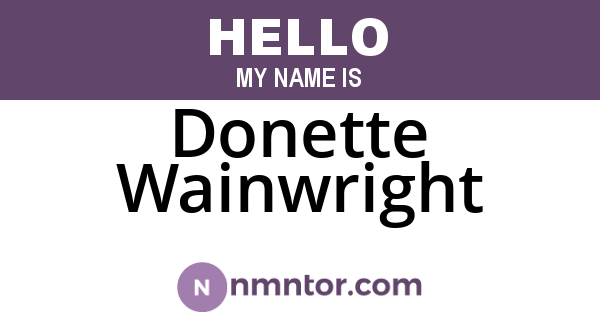 Donette Wainwright