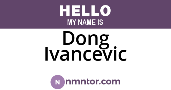 Dong Ivancevic