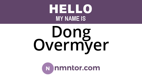 Dong Overmyer
