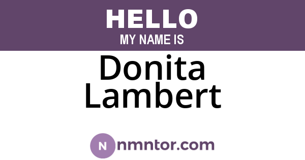 Donita Lambert