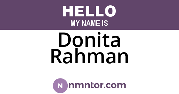 Donita Rahman