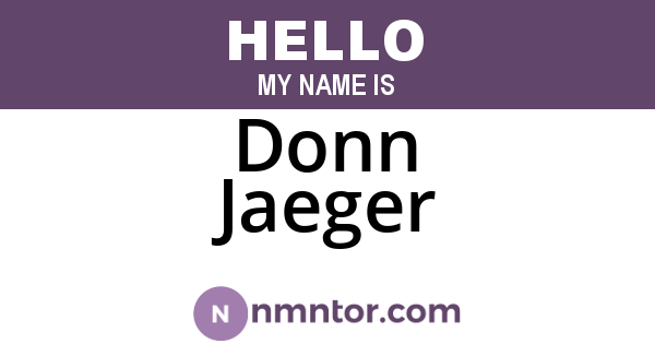 Donn Jaeger