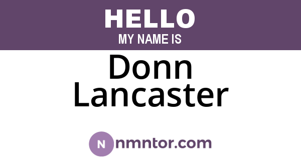 Donn Lancaster