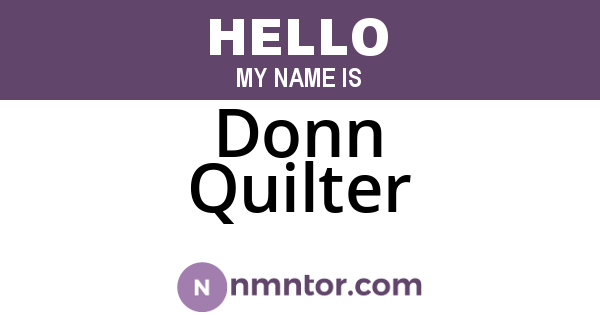 Donn Quilter