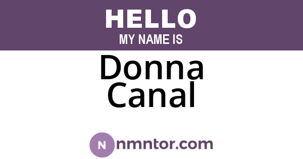 Donna Canal