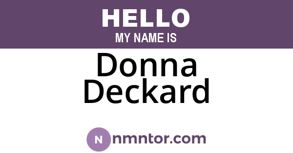 Donna Deckard