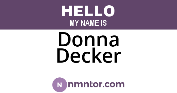 Donna Decker