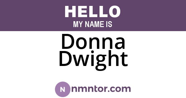 Donna Dwight