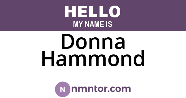 Donna Hammond