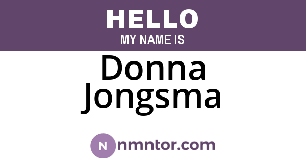 Donna Jongsma