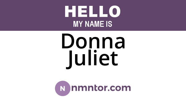 Donna Juliet
