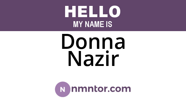 Donna Nazir