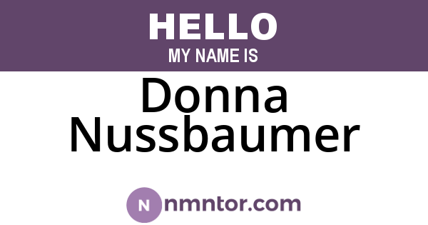Donna Nussbaumer