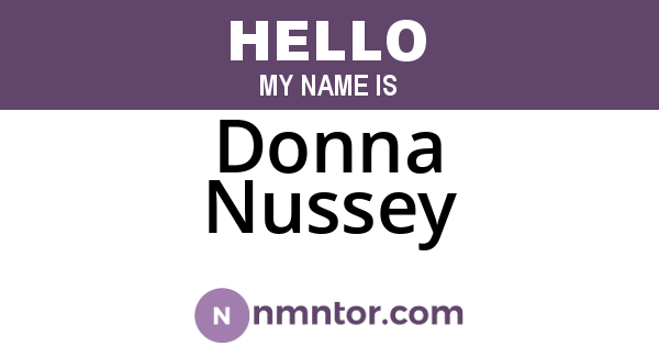 Donna Nussey
