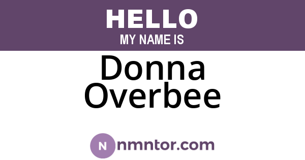 Donna Overbee