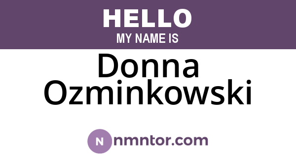 Donna Ozminkowski