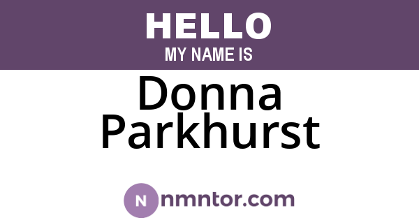 Donna Parkhurst