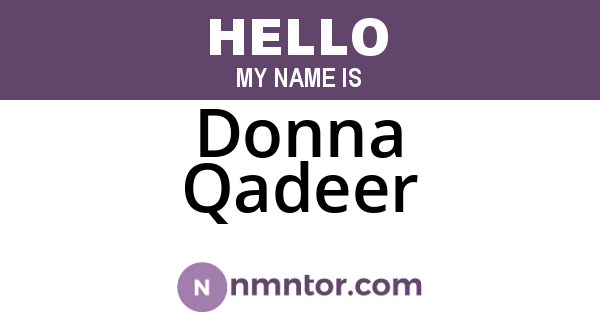 Donna Qadeer