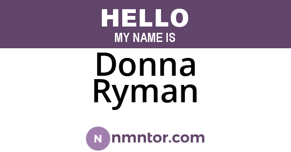 Donna Ryman