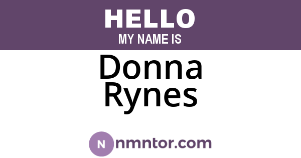 Donna Rynes