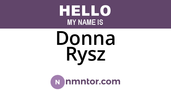 Donna Rysz