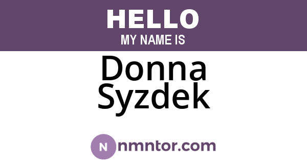 Donna Syzdek