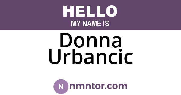 Donna Urbancic