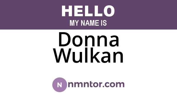 Donna Wulkan