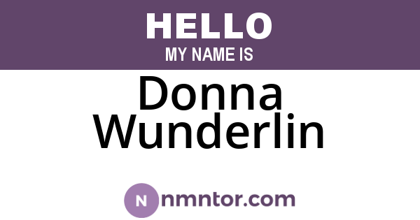 Donna Wunderlin