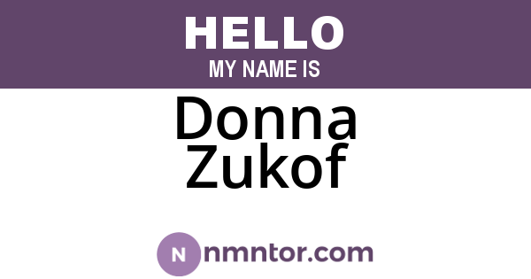 Donna Zukof