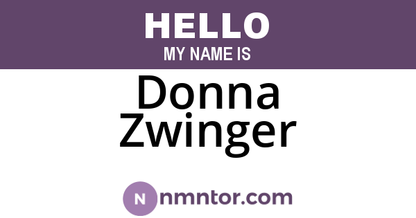Donna Zwinger