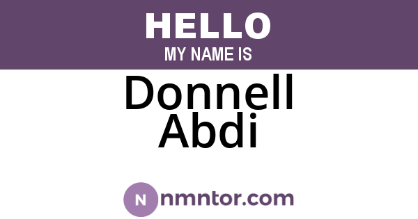 Donnell Abdi