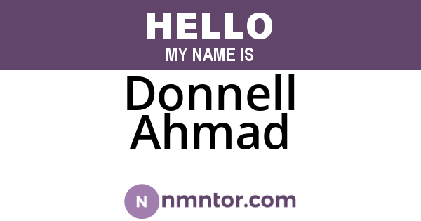 Donnell Ahmad