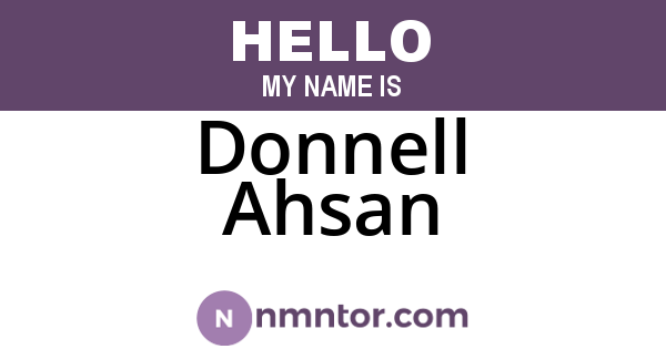 Donnell Ahsan