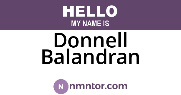 Donnell Balandran