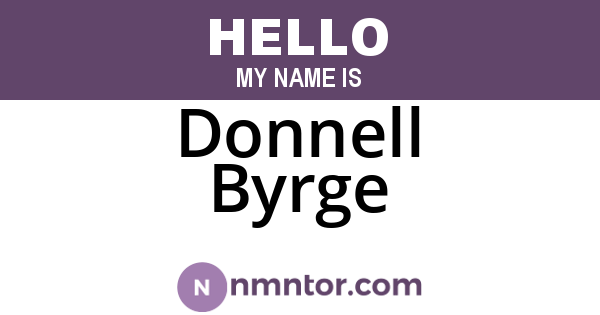 Donnell Byrge