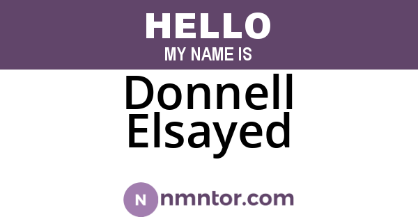 Donnell Elsayed