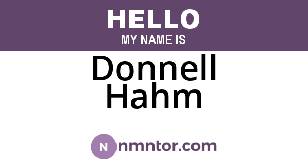 Donnell Hahm